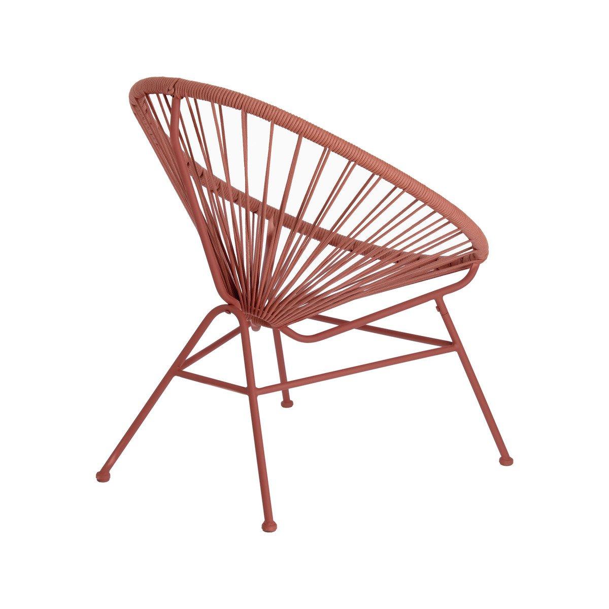 Sienna Rope Outdoor Lounge Chair - Coral