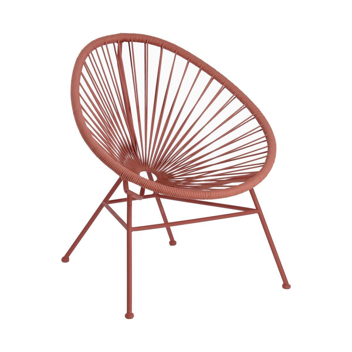 Sienna Rope Outdoor Lounge Chair - Coral