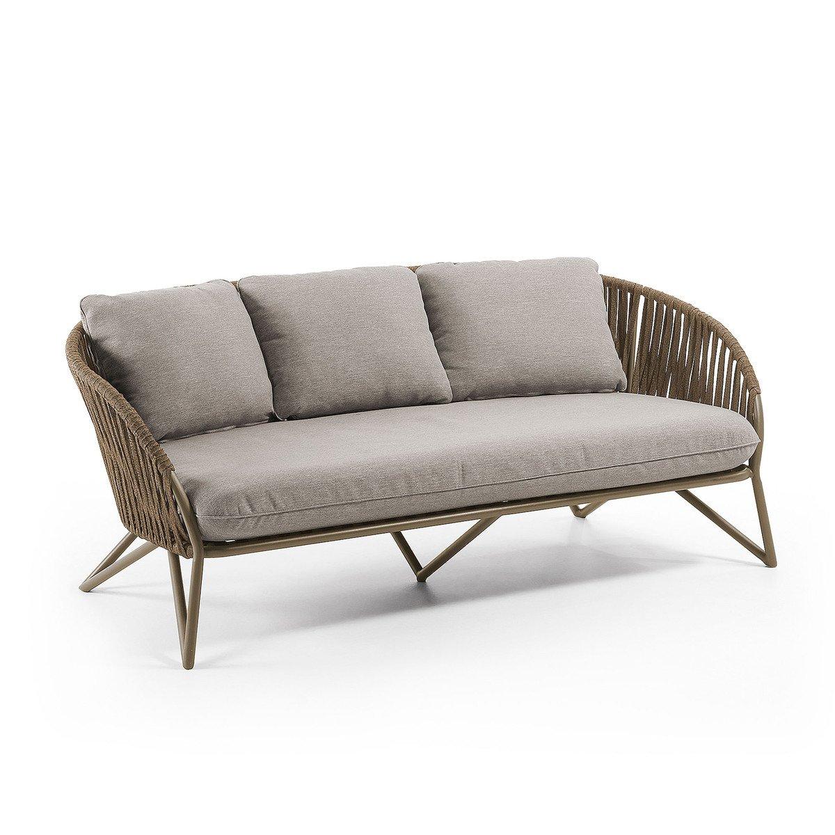 Branzie Fabric Outdoor Sofa - Brown