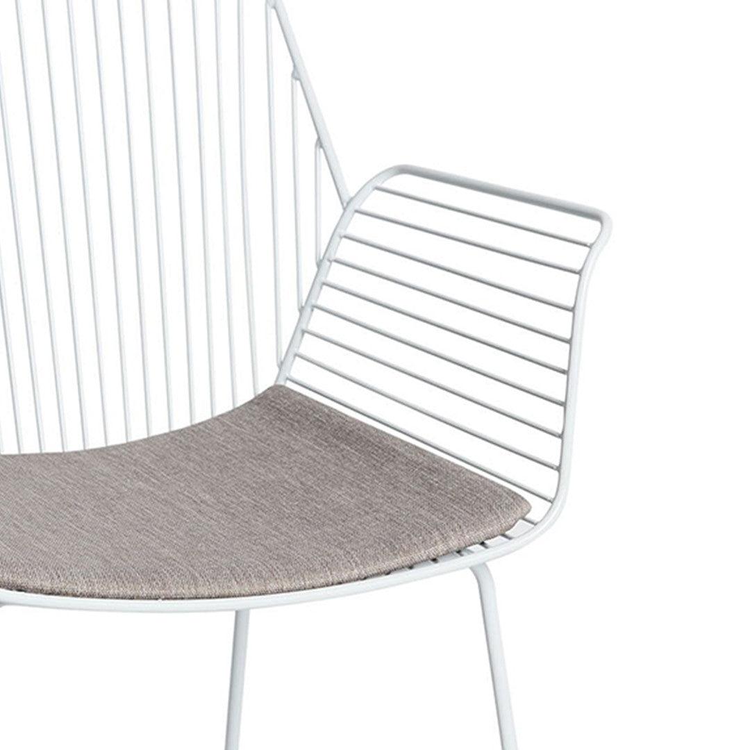 Set of 4 - Amir Steel Outdoor Lounge Chair - White